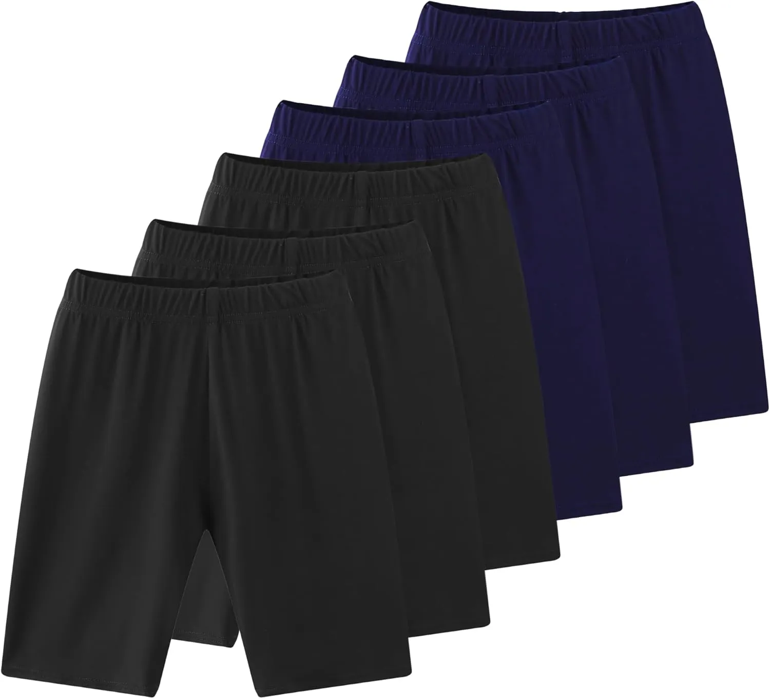 6-Pack Girls' Compression Spandex Shorts for 4-12-Year-Olds | Athletic Wear for Gym, Dance, Yoga, Volleyball & Bike Riding