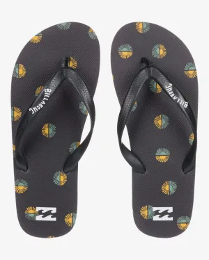 Billabong Men's Tides Flip Flops Black EBYL100027-BLK