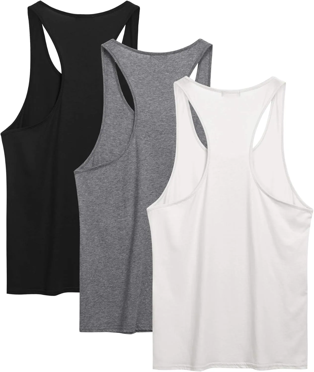 COOFANDY Men's 3 Pack Tank Tops Cotton Performance Sleeveless Casual Classic T Shirts