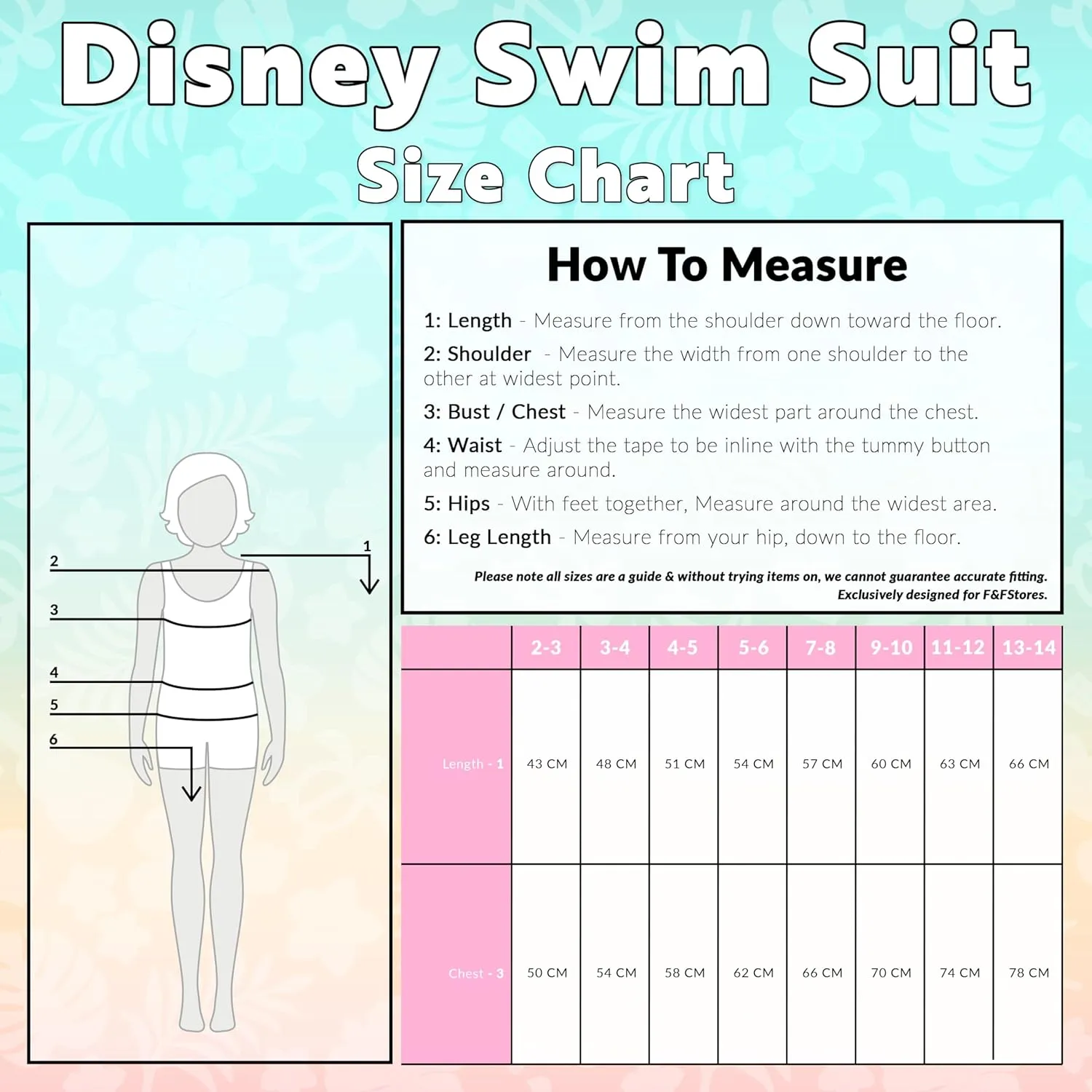 Disney Girls One Piece Swimsuit Comfortable Stretchy Swimsuit - Girls Gifts
