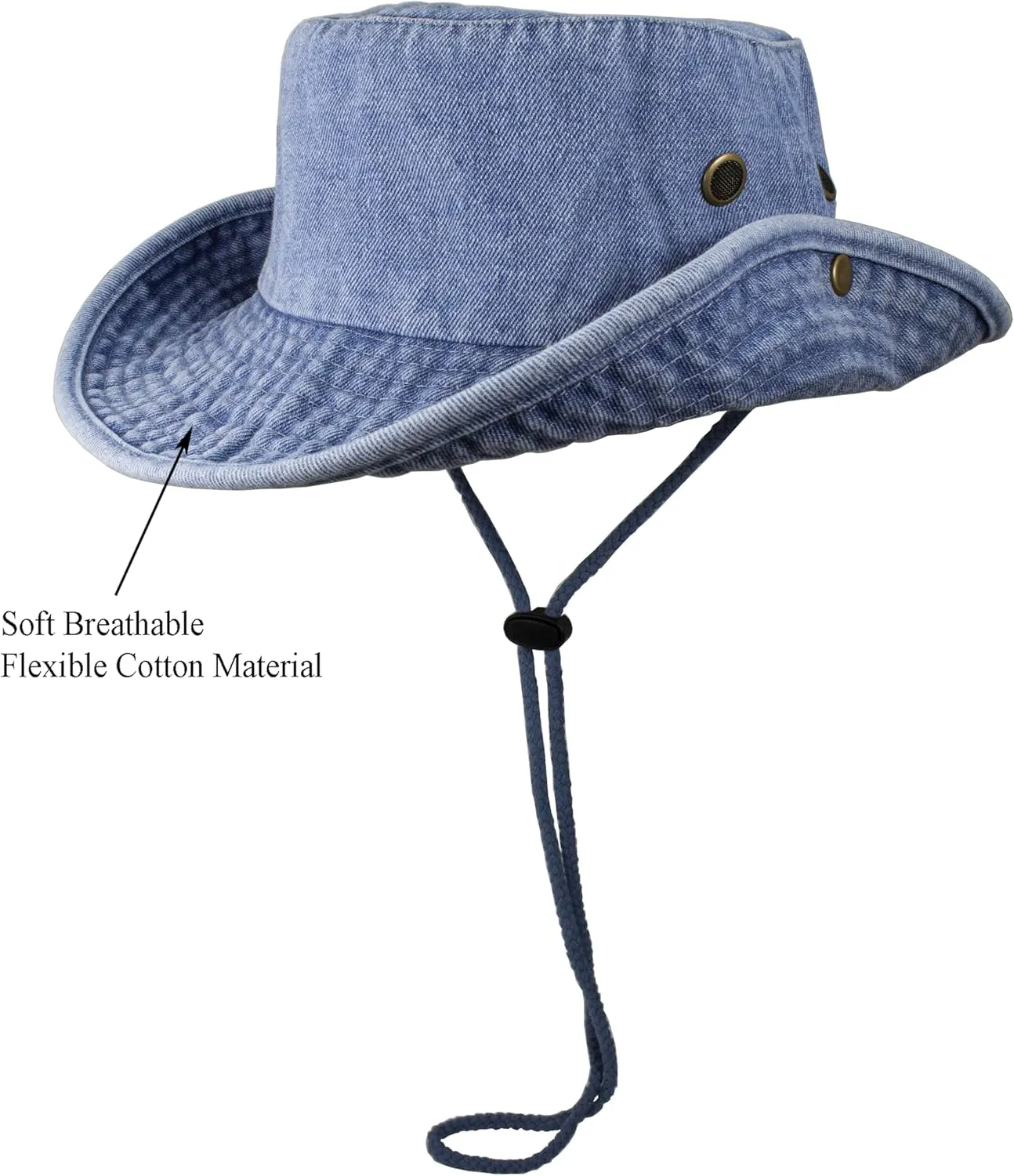 Gelante 100% Cotton Stone-Washed Adjustable Bucket Safari Boonie Sun Hats