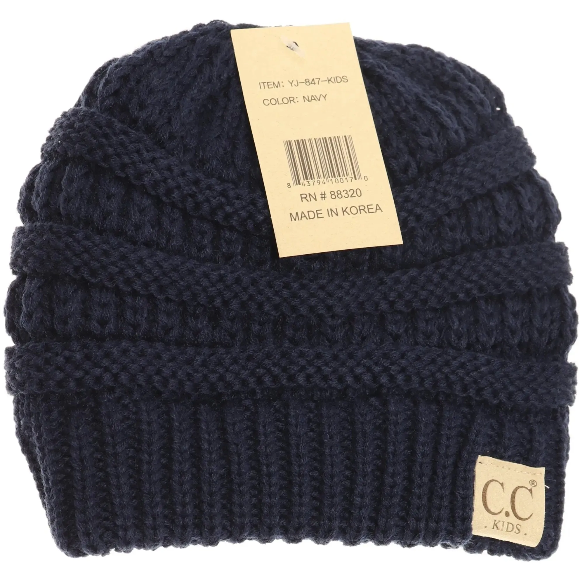 Kids' Solid CC Beanie – Cozy & Trendy Cold-Weather Essential