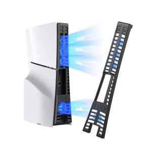 KIWIHOME Cooling Fan for PS5 Slim, Efficient Cooler with Auto On/Off, Adjustable Speed, Quiet Cooling with USB3.0 Port, Four Fan Cooling System with LED Light, Not for PS5 2020/Pro