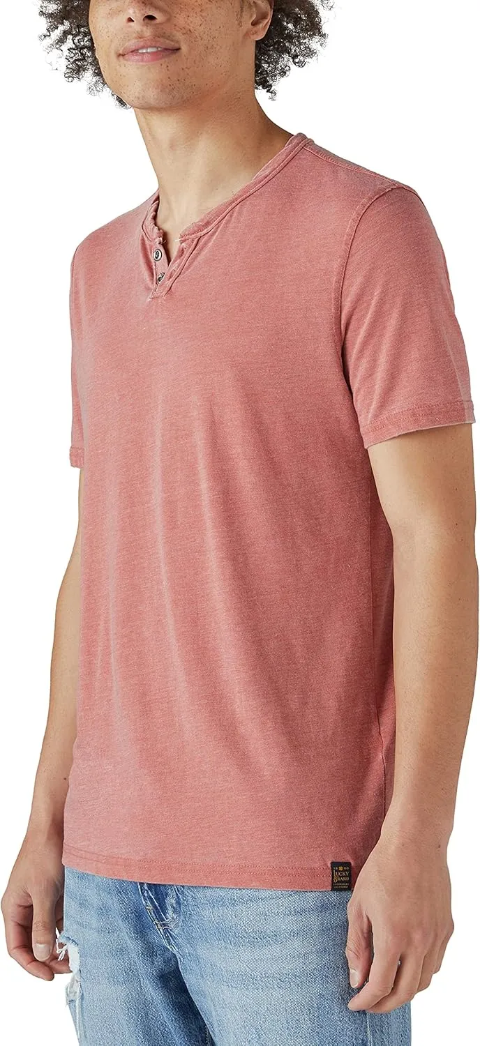 Lucky Brand Men's Venice Burnout Notch Neck Tee