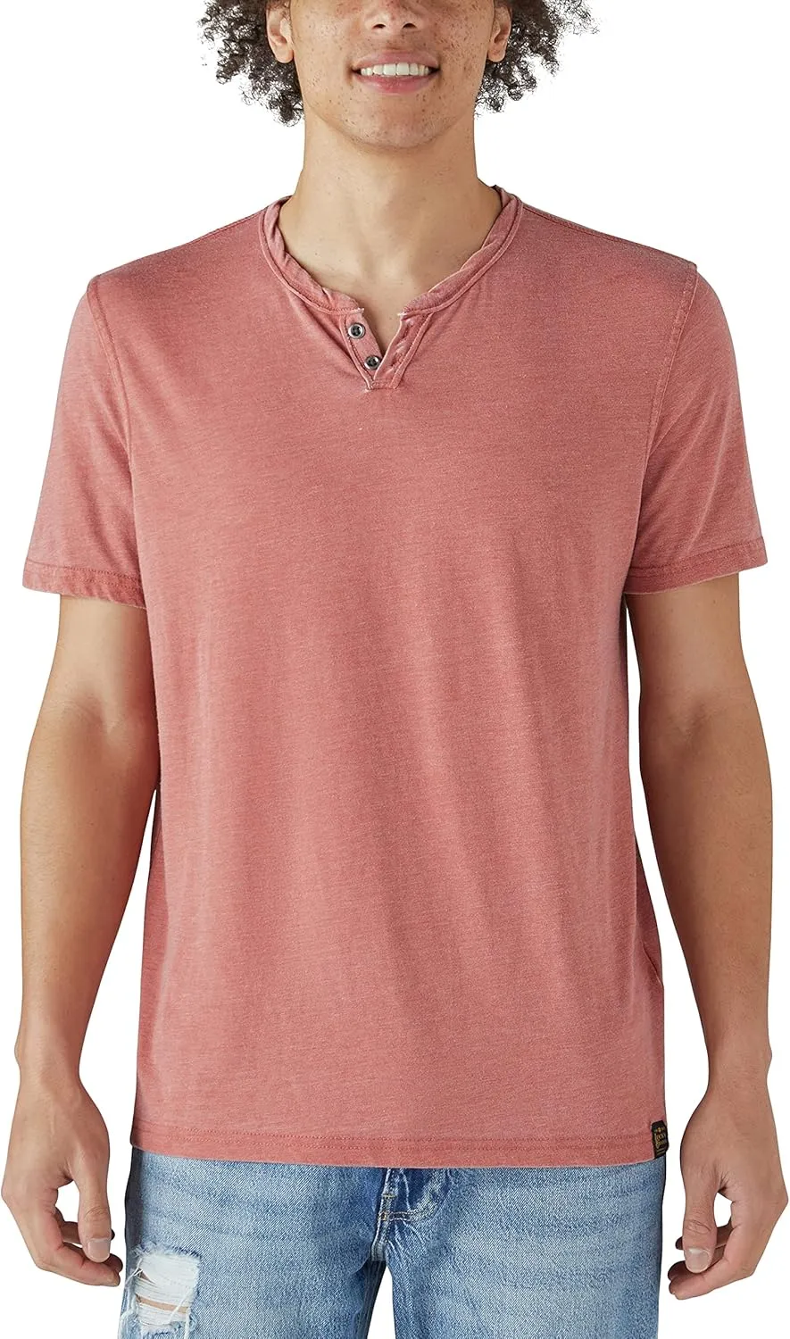 Lucky Brand Men's Venice Burnout Notch Neck Tee