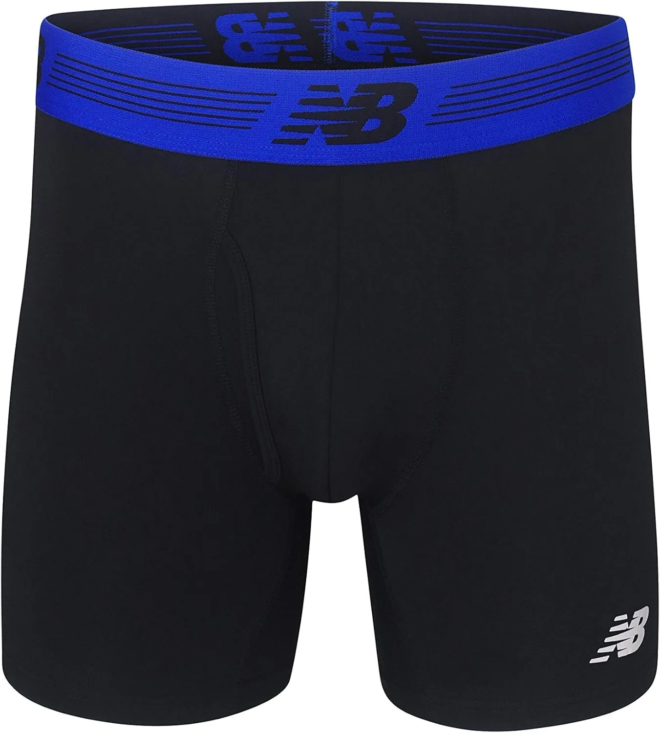 New Balance Men's Performance Boxer Briefs with Fly, Breathable Stretch Underwear, Moisture Wicking, Soft Waistband (3 Pack)
