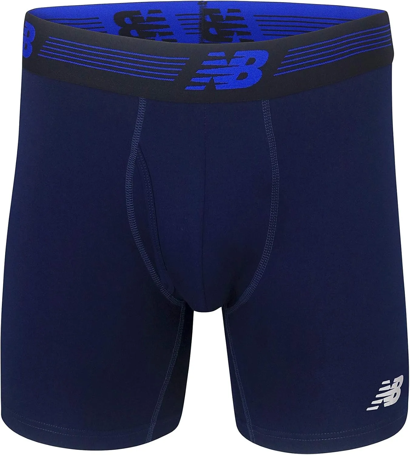New Balance Men's Performance Boxer Briefs with Fly, Breathable Stretch Underwear, Moisture Wicking, Soft Waistband (3 Pack)