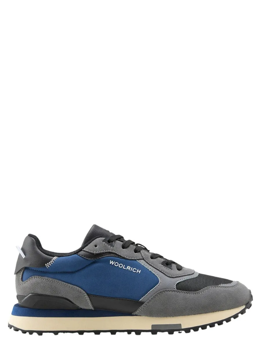 Retro Sneakers in pelle con dettagli in nylon