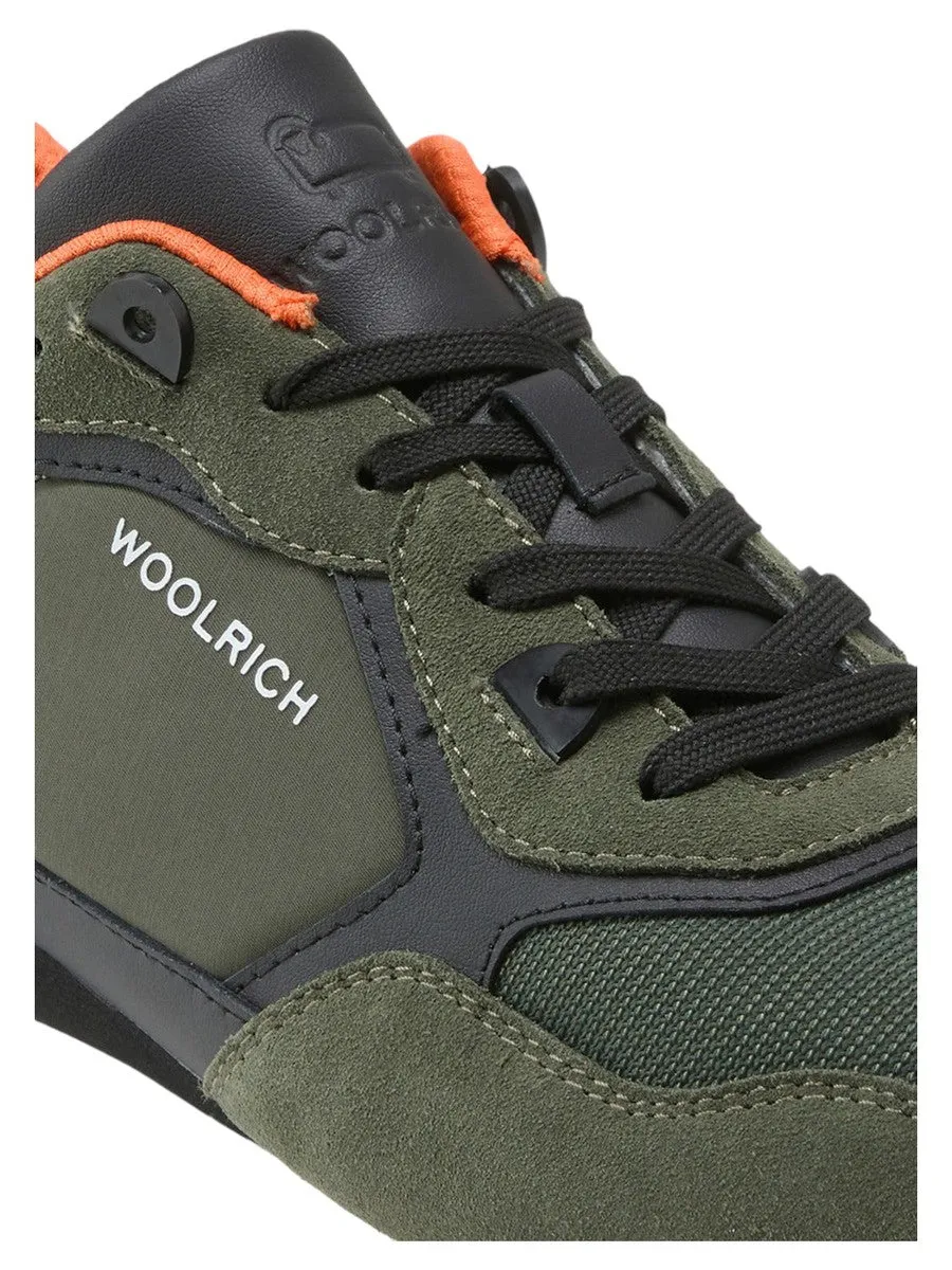 Retro Sneakers in pelle con dettagli in nylon