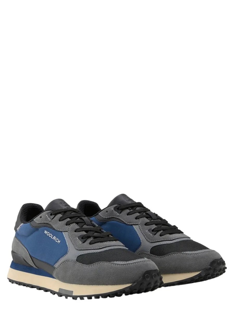 Retro Sneakers in pelle con dettagli in nylon