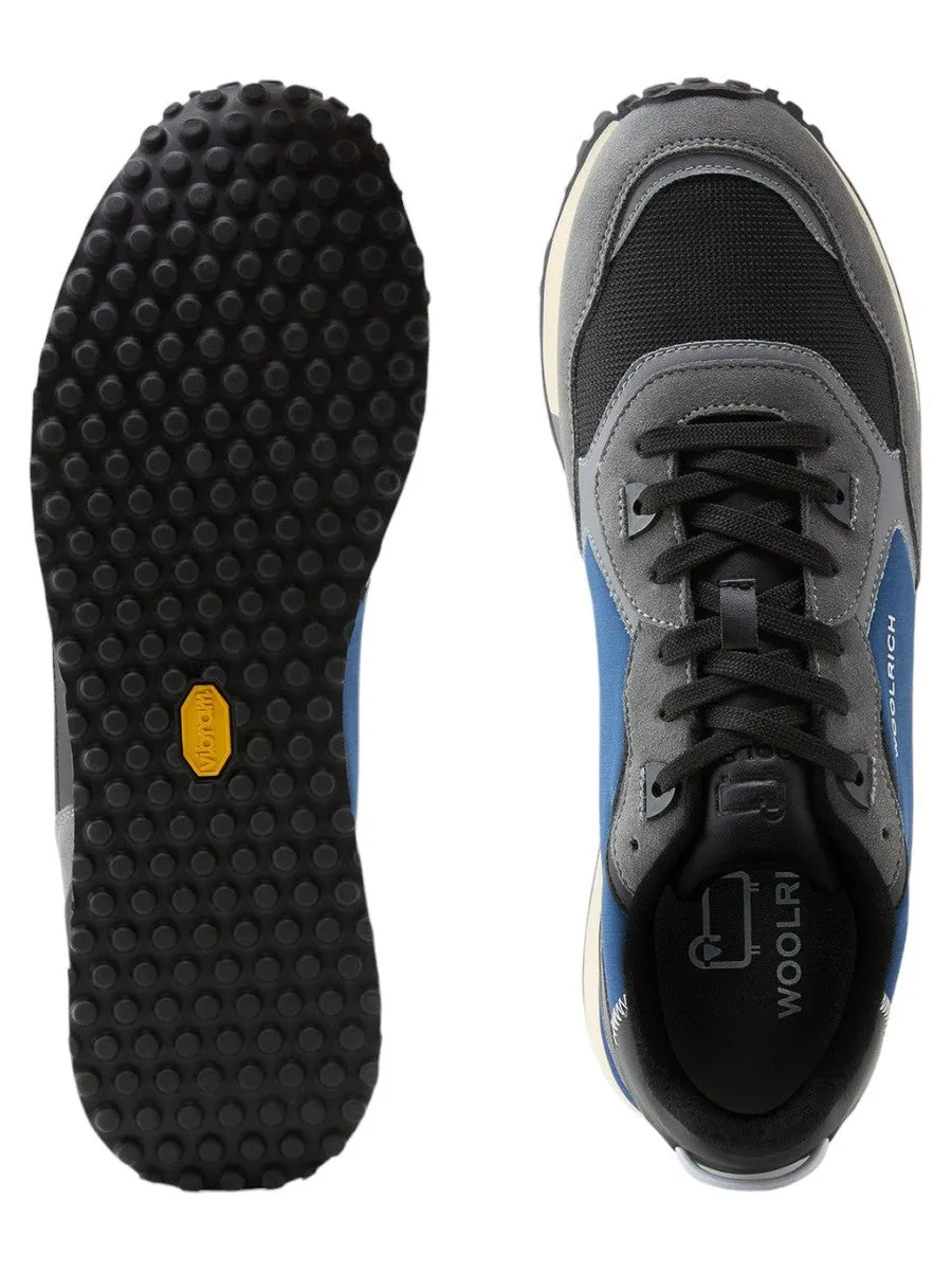 Retro Sneakers in pelle con dettagli in nylon