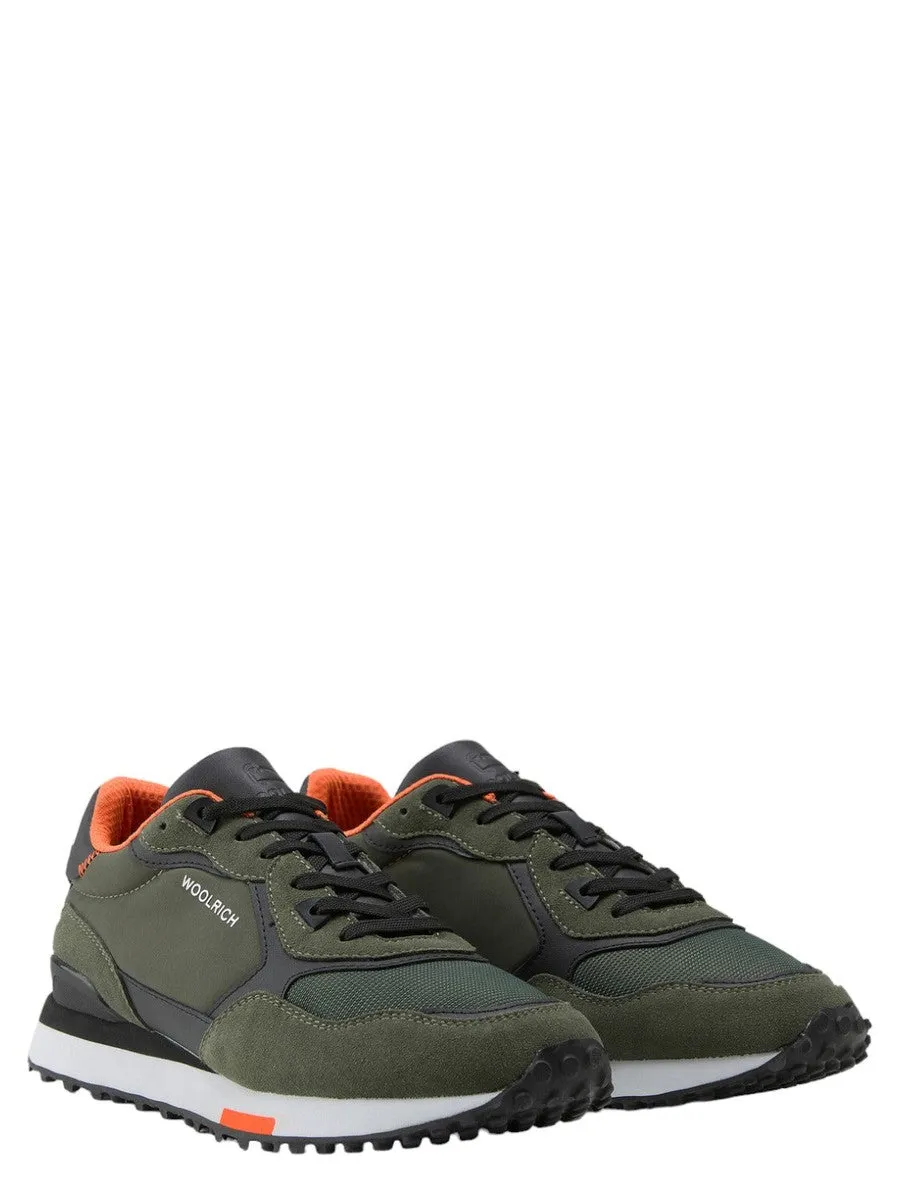 Retro Sneakers in pelle con dettagli in nylon