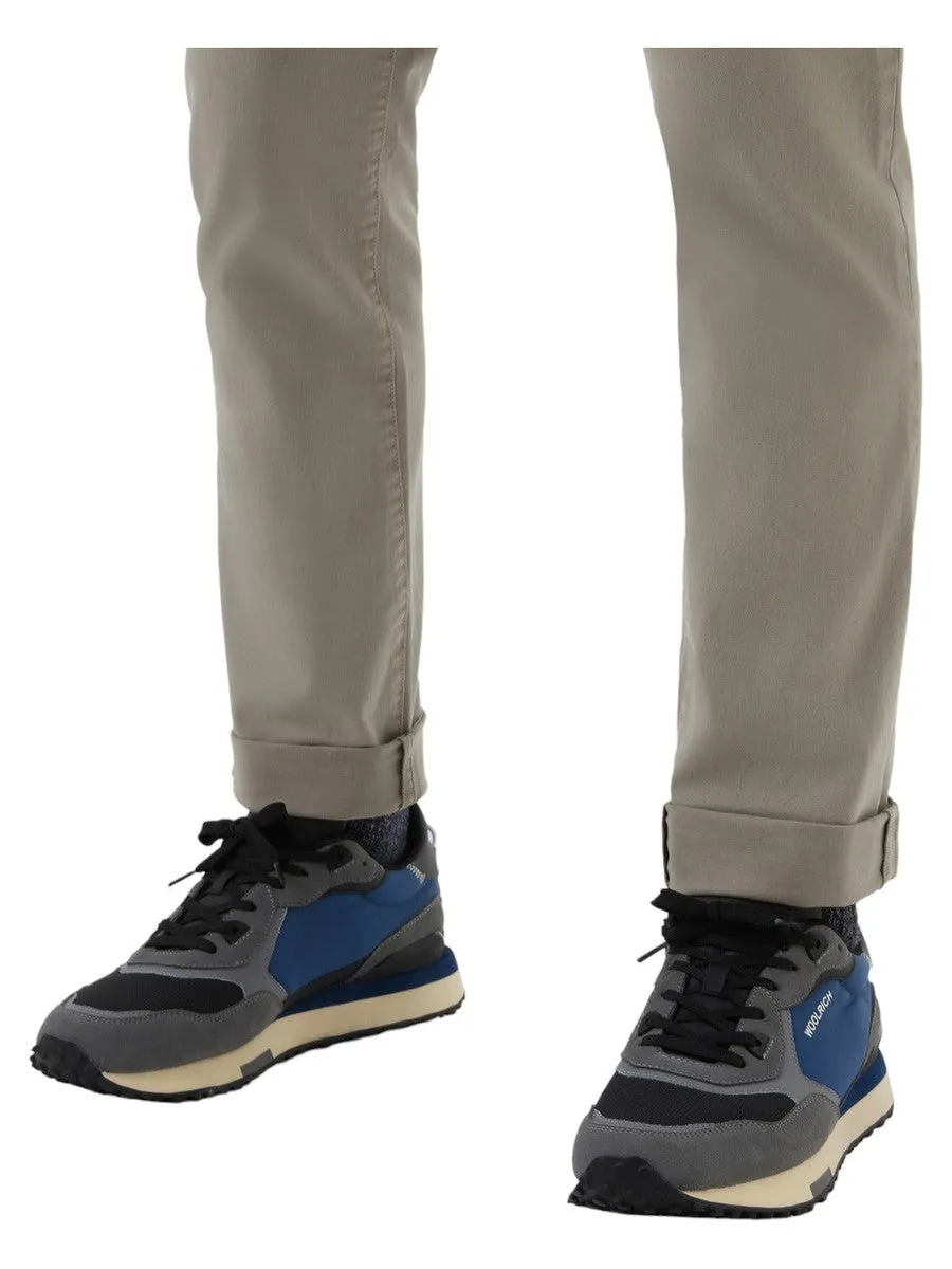 Retro Sneakers in pelle con dettagli in nylon