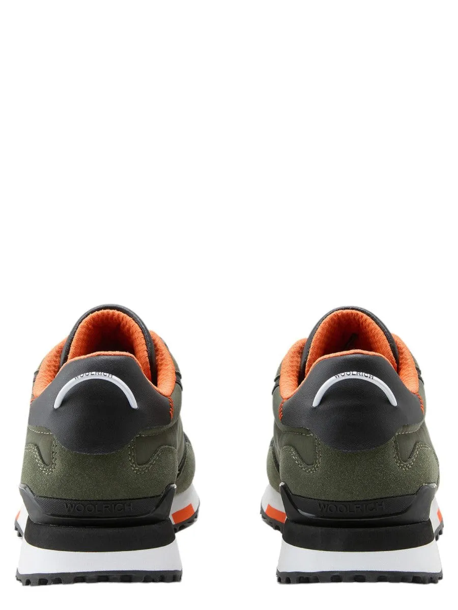 Retro Sneakers in pelle con dettagli in nylon