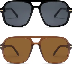 Retro Trendy Square Aviator Sunglasses Womens Mens 70s Classic Vintage Oversized Sun Glasses AR82173