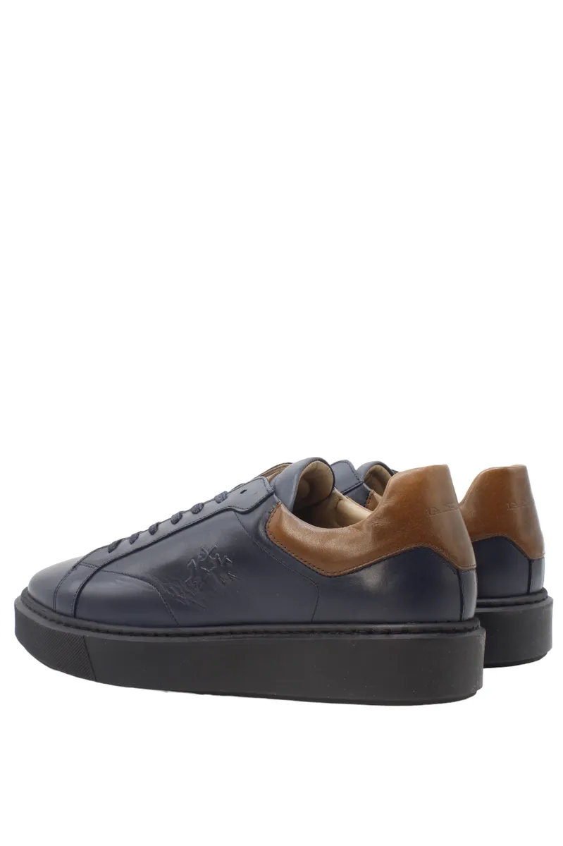 Sneaker in pelle blu