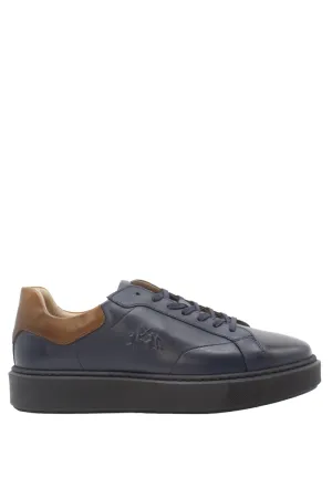 Sneaker in pelle blu