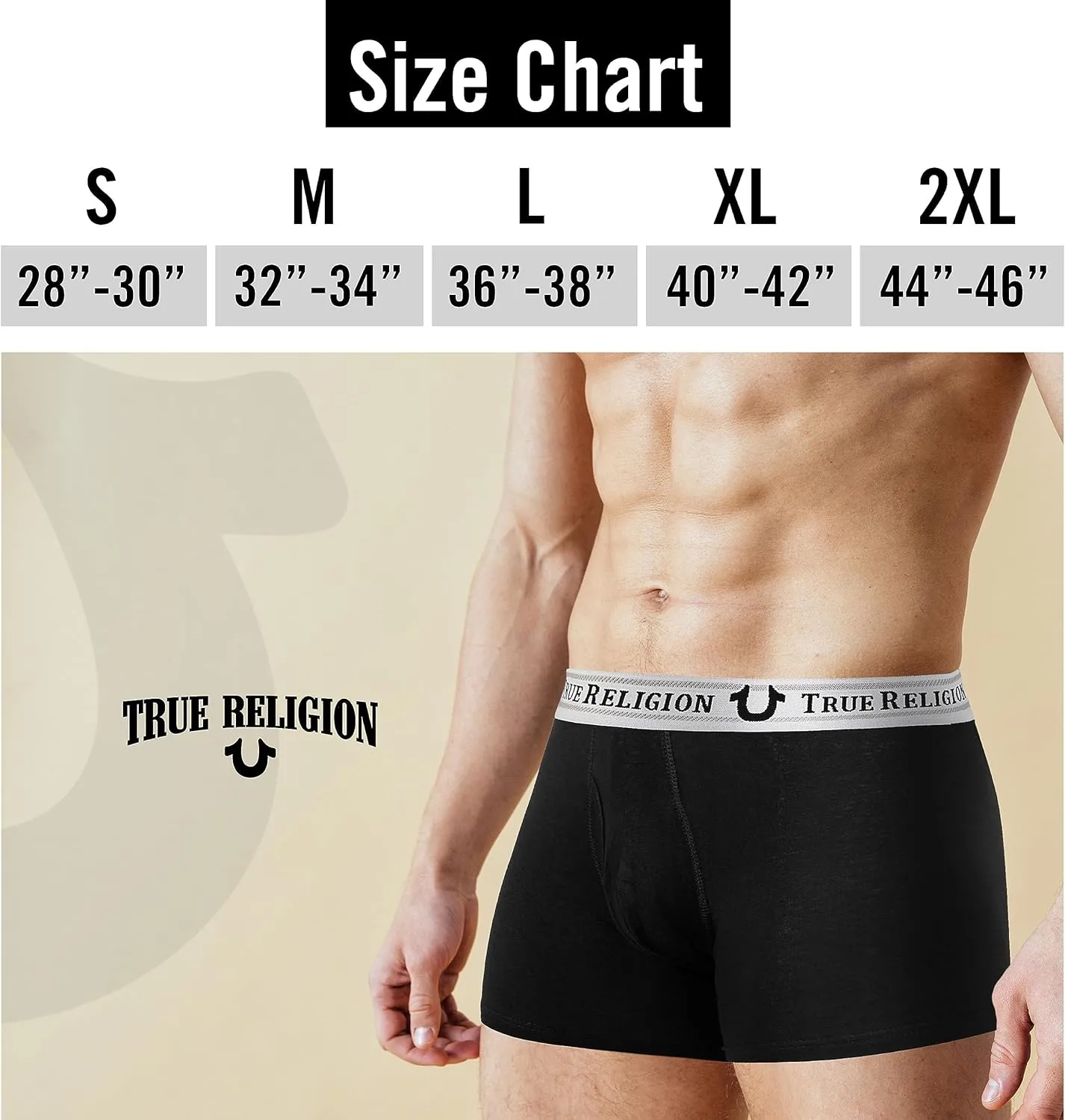 True Religion Mens Boxer Briefs Cotton Stretch Underwear for Men Pack of 4