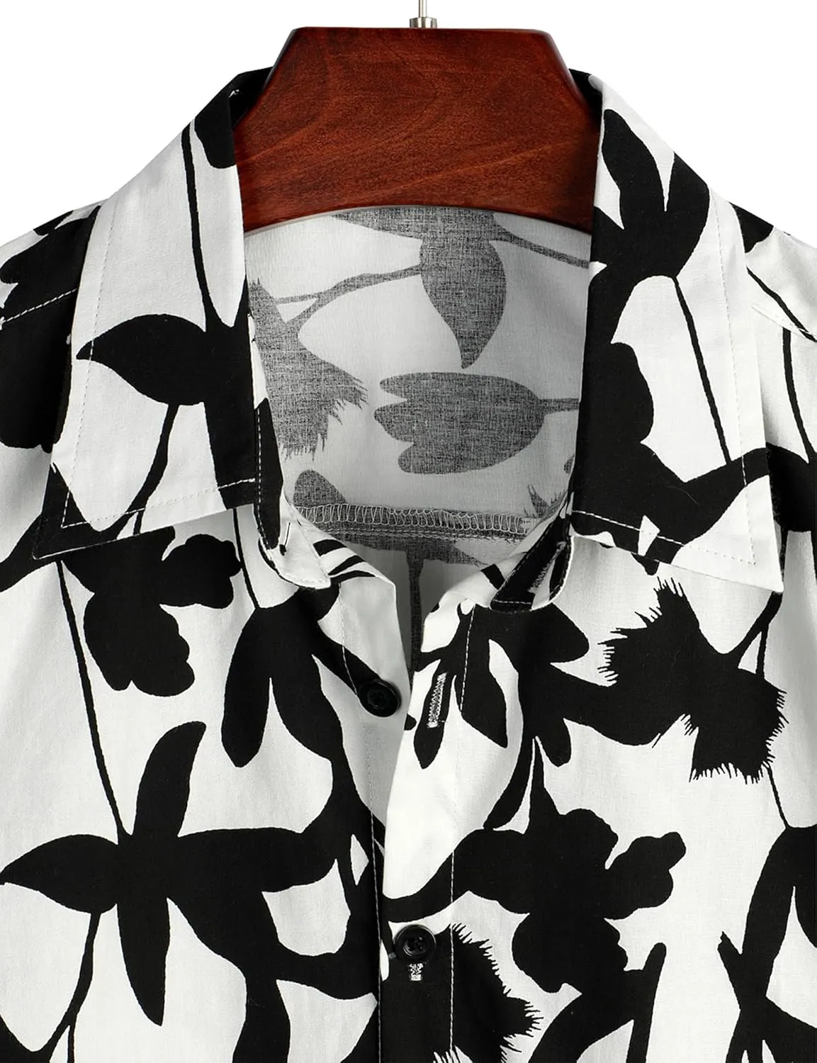 VATPAVE Mens 100% Cotton Hawaiian Shirts Floral Short Sleeve Button Down Shirts Summer Beach Shirts