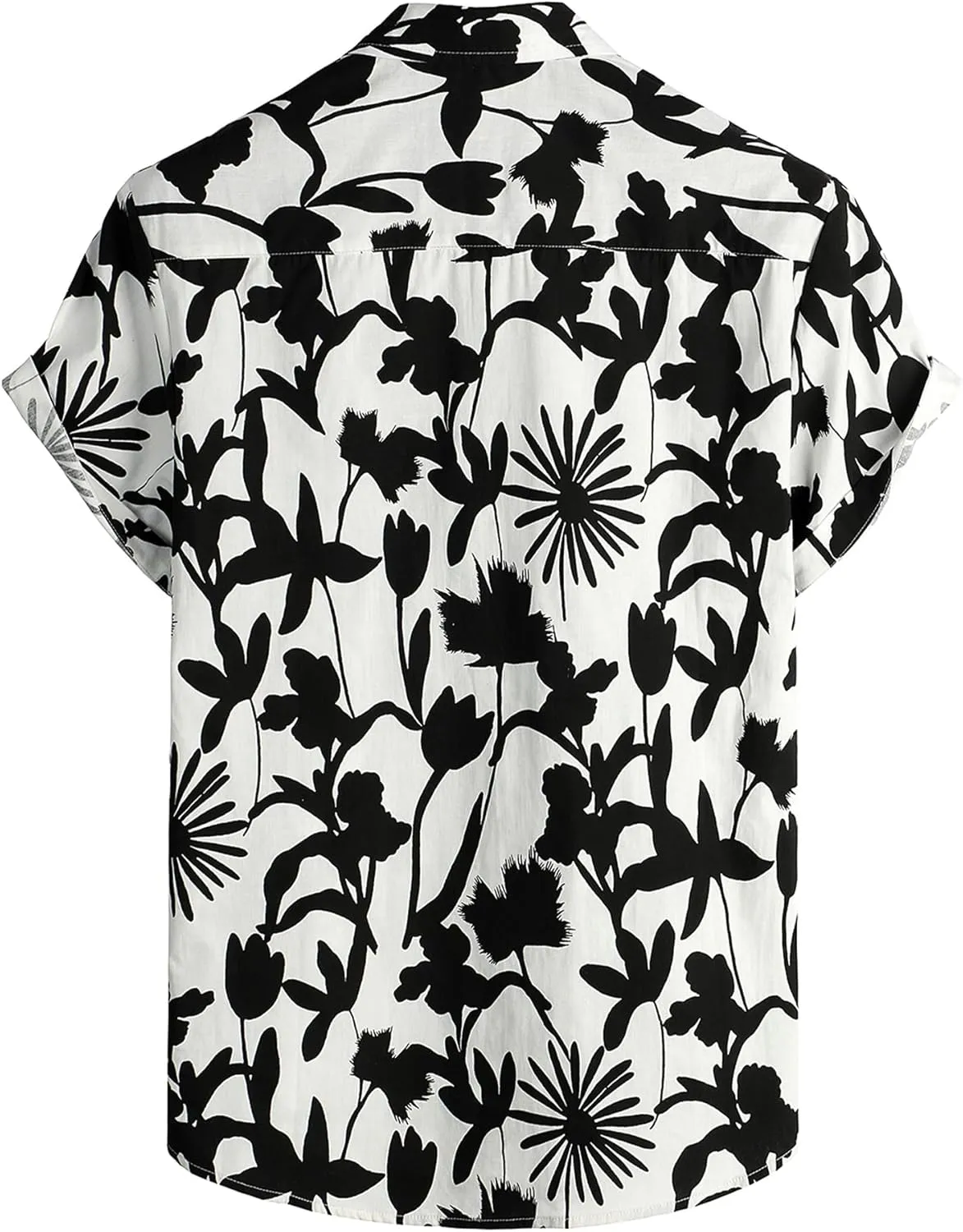 VATPAVE Mens 100% Cotton Hawaiian Shirts Floral Short Sleeve Button Down Shirts Summer Beach Shirts