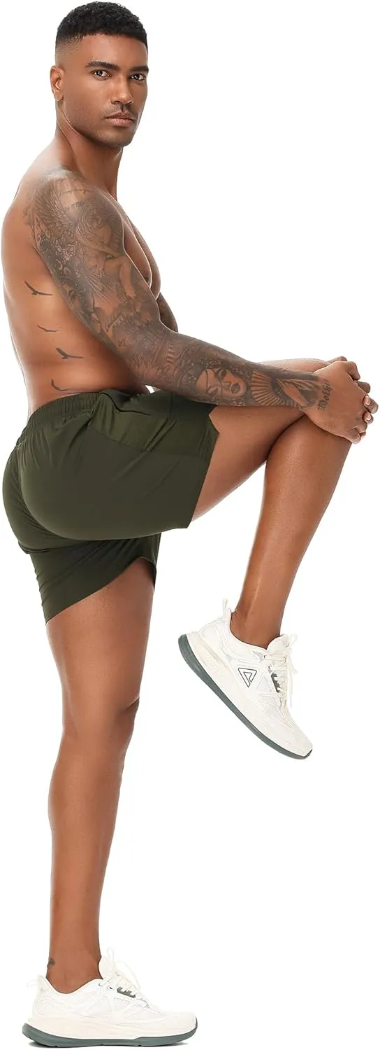 VPOS 2 Pack Men's Athletic Shorts 5/7 Inch Inseam, Mens Workout Shorts Lightweight Quick Dry Gym Running Shorts for Men