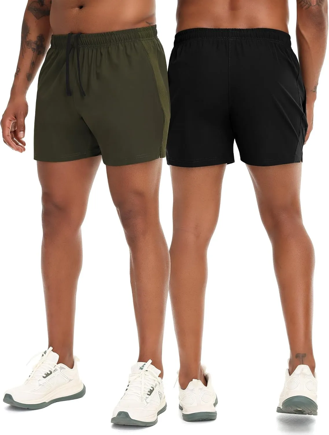 VPOS 2 Pack Men's Athletic Shorts 5/7 Inch Inseam, Mens Workout Shorts Lightweight Quick Dry Gym Running Shorts for Men